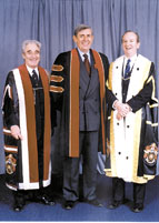 Photo of John Roth with Chancellor Molson and Rector Lowy