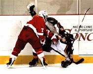 Photo of action on the ice