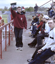 Photo of athletics employee collecting for Centraide