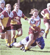 Action shot of rugby game