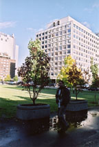 Photo of site, looking toward the corner of Guy and de Maisonneuve