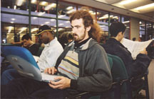 Photo of student using an ibook