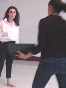 Kate Bligh in rehearsal with student actors
