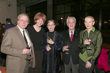 Dean Christopher Jackson, Kristina Huneault, Associate Dean (Research and Graduate Studies) Liselyn Adams, President Frederick Lowy and Lynn Hughes.