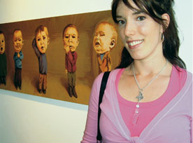 Marie-Christine Lachance with Child Players in an Adult Game. She worked for five years as a graphic designer and illustrator, doing CD covers and children’s books, then studied Studio Arts at Concordia. She finished her degree by winning the CUAA purchase prize in the third annual Graduating Students Exhibition. It was presented June 15. 