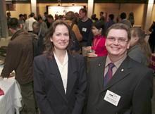 >Keynote speaker Emily Carter, of Princeton, and Professor Gilles Peslherbe.