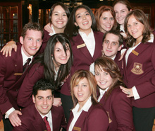 
Some of the members of the outgoing 47th Key are seen at their banquet. At the bottom of the photo, left to right, are Daniel Khazzam, Gennifer Girardello and Jennifer Harris; middle row, Jamie Rozen, Elisabetta Treta, Lina Lopez (middle), Andrew Verkade and Jennifer Lewy; in the back, Carolyn Brown, Kimberly Crompton and Christine Kelly. Missing from photo, Derek Grossi.