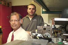 Photo of Rama Bhat and graduate student Marko Bajic.