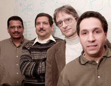 Photo from left to right, engineers Rajamohan Ganesan, Sudhir Mudur,  Philippe Lalande and Ahmed Seffah.
