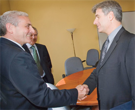 President Claude Lajeunesse and Quebec education minister Jean-Marc Fournier